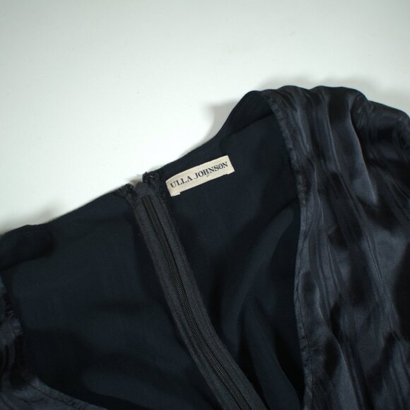 Ulla Johnson Odette Smocked Silk Midnight Dress - Picture 7 of 11